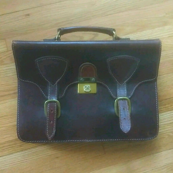 Thick Heavy Hand Tooled Leather Messenger Brief - Picture 1 of 12